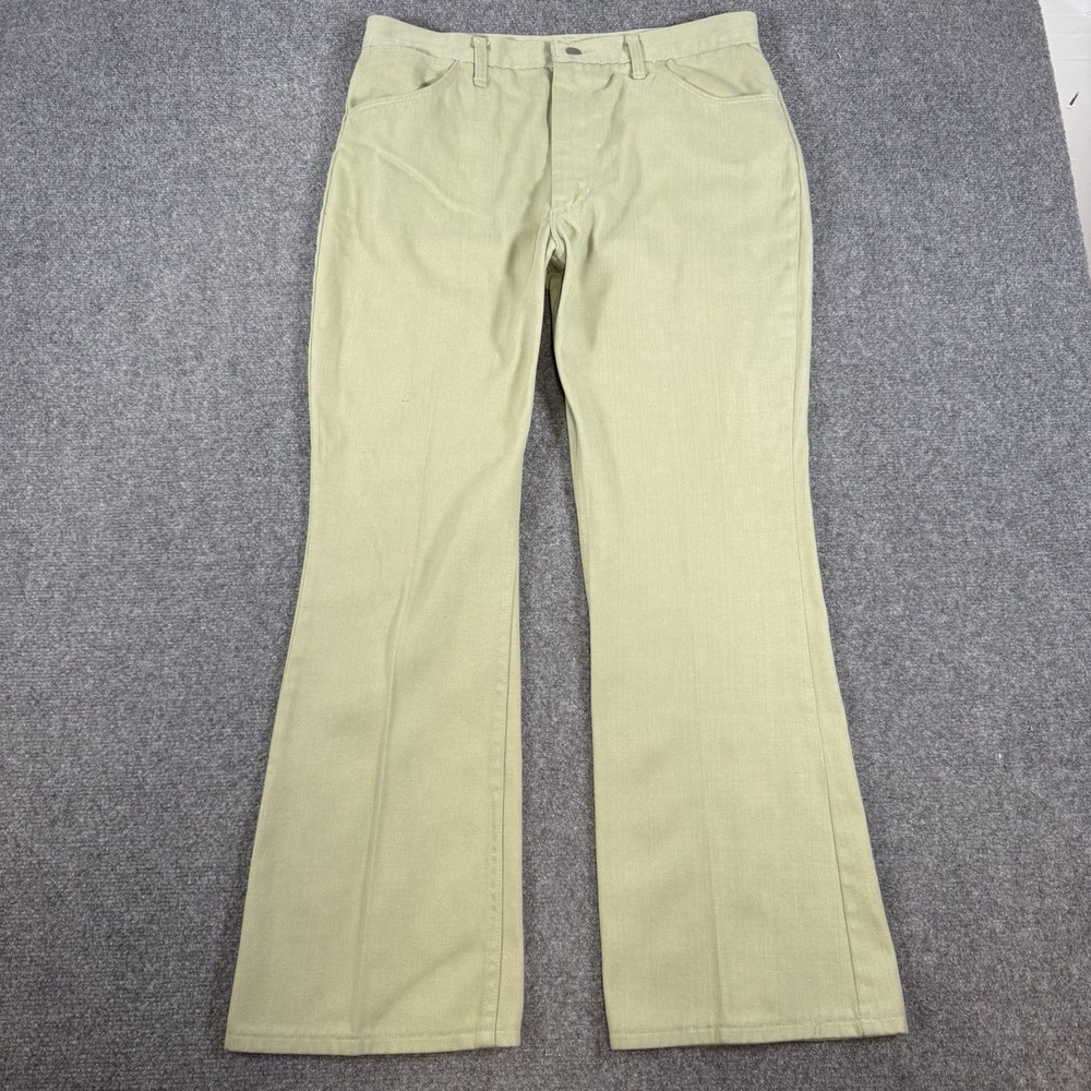 Vintage Wrangler Jeans Mens 32x30 Green‎ 70s Boot Cut Cowboy USA Made Western